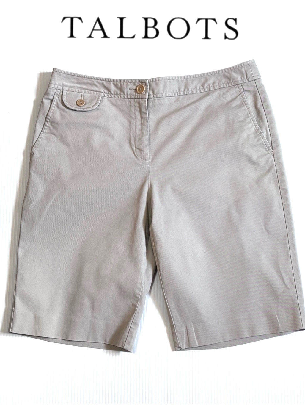 Talbots Petites Bermuda Shorts Khaki Stone Tan 10p Or 10 Petite